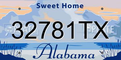 32781TX Alabama License Plate