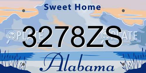 3278ZS Alabama License Plate