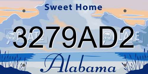3279AD2 Alabama License Plate