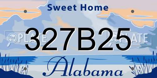 327B25 Alabama License Plate