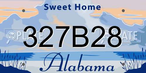 327B28 Alabama License Plate
