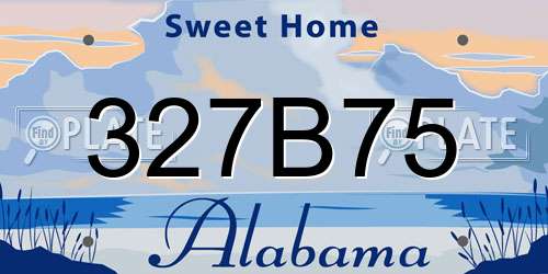 327B75 Alabama License Plate