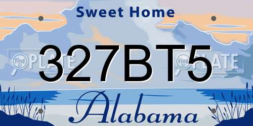 327BT5 Alabama License Plate