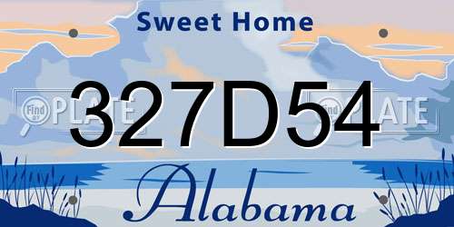 327D54 Alabama License Plate