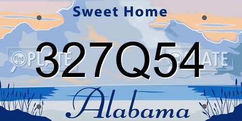327Q54 Alabama License Plate