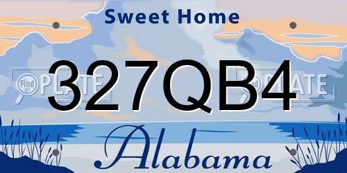327QB4 Alabama License Plate