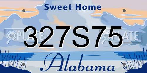 327S75 Alabama License Plate