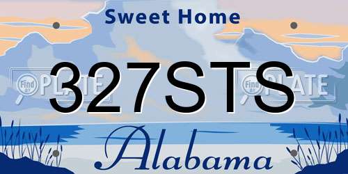 327STS Alabama License Plate