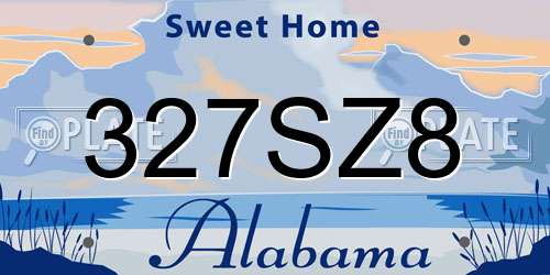 327SZ8 Alabama License Plate