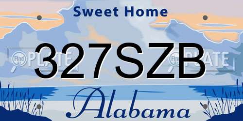 327SZB Alabama License Plate