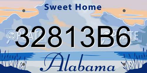 32813B6 Alabama License Plate