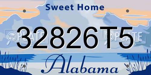 32826T5 Alabama License Plate