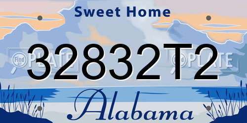 32832T2 Alabama License Plate
