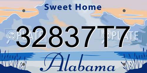 32837T7 Alabama License Plate