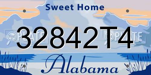32842T4 Alabama License Plate