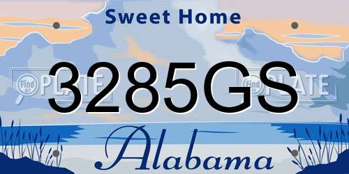 3285GS Alabama License Plate