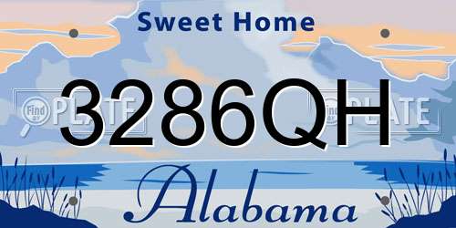 3286QH Alabama License Plate