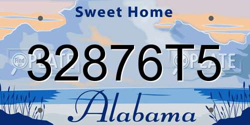 32876T5 Alabama License Plate