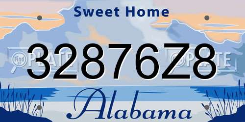 32876Z8 Alabama License Plate
