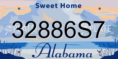 32886S7 Alabama License Plate