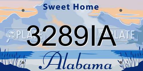 3289IA Alabama License Plate