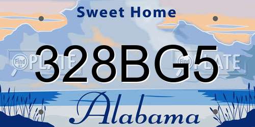 328BG5 Alabama License Plate