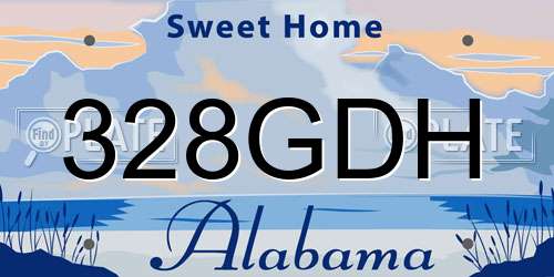 328GDH Alabama License Plate