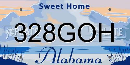 328GOH Alabama License Plate