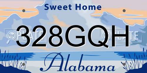 328GQH Alabama License Plate