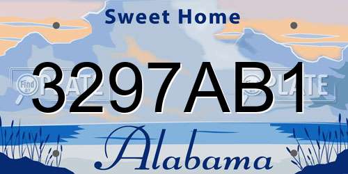 3297AB1 Alabama License Plate