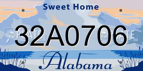 32A0706 Alabama License Plate