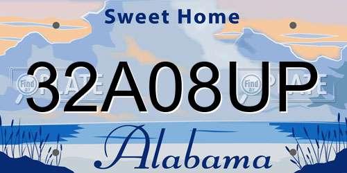 32A08UP Alabama License Plate