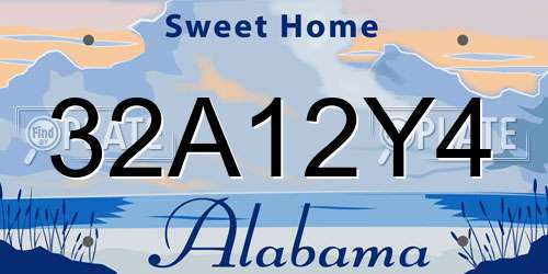 32A12Y4 Alabama License Plate