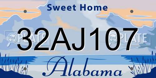 32AJ107 Alabama License Plate