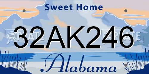 32AK246 Alabama License Plate