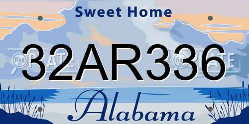 32AR336 Alabama License Plate