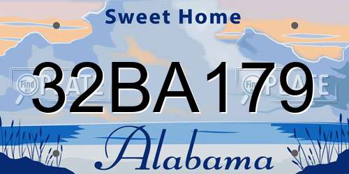 32BA179 Alabama License Plate