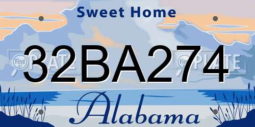 32BA274 Alabama License Plate