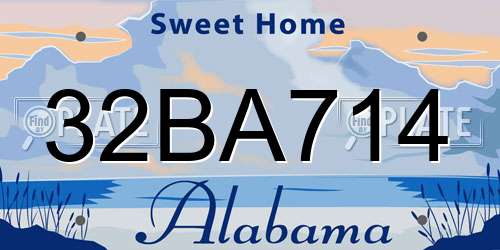32BA714 Alabama License Plate