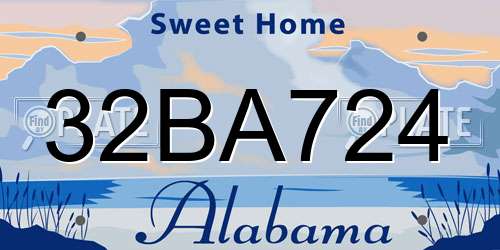 32BA724 Alabama License Plate