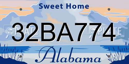 32BA774 Alabama License Plate