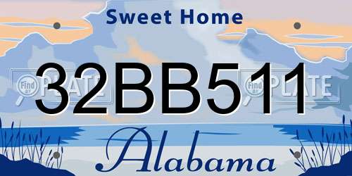 32BB511 Alabama License Plate