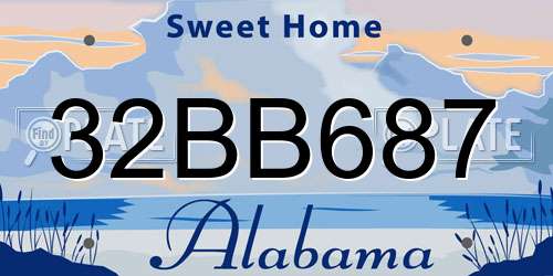 32BB687 Alabama License Plate