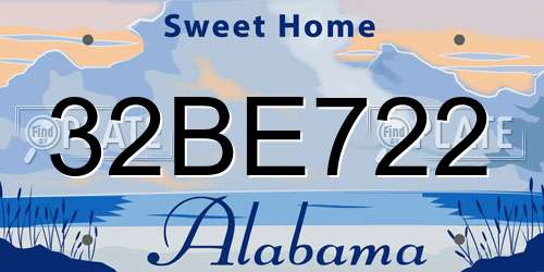 32BE722 Alabama License Plate