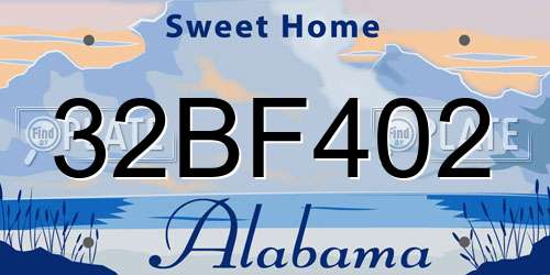 32BF402 Alabama License Plate