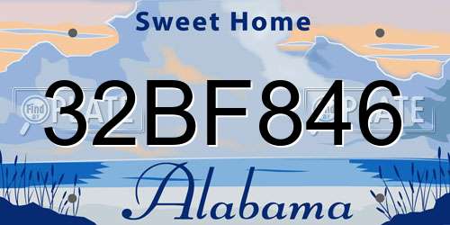 32BF846 Alabama License Plate