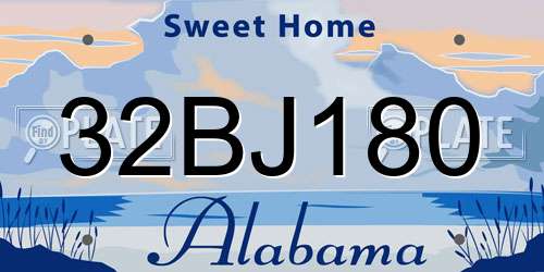 32BJ180 Alabama License Plate