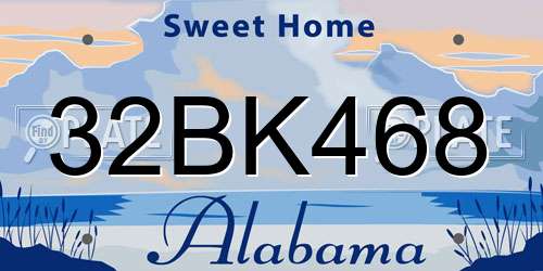 32BK468 Alabama License Plate