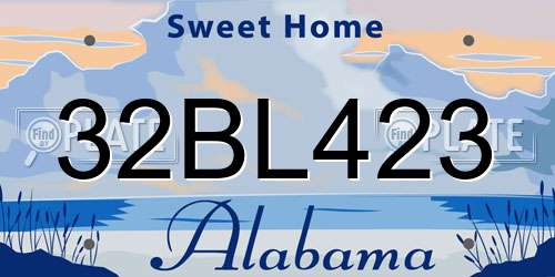 32BL423 Alabama License Plate