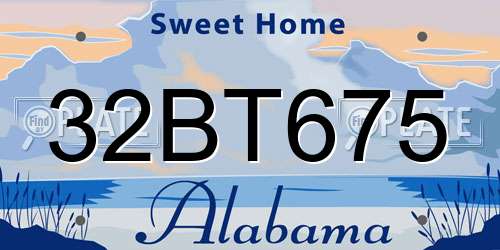 32BT675 Alabama License Plate